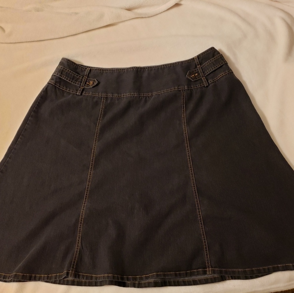 Black denim skirt